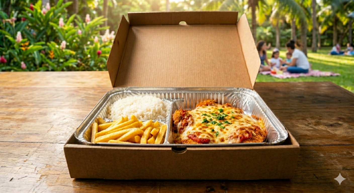 Parmegiana de frango.